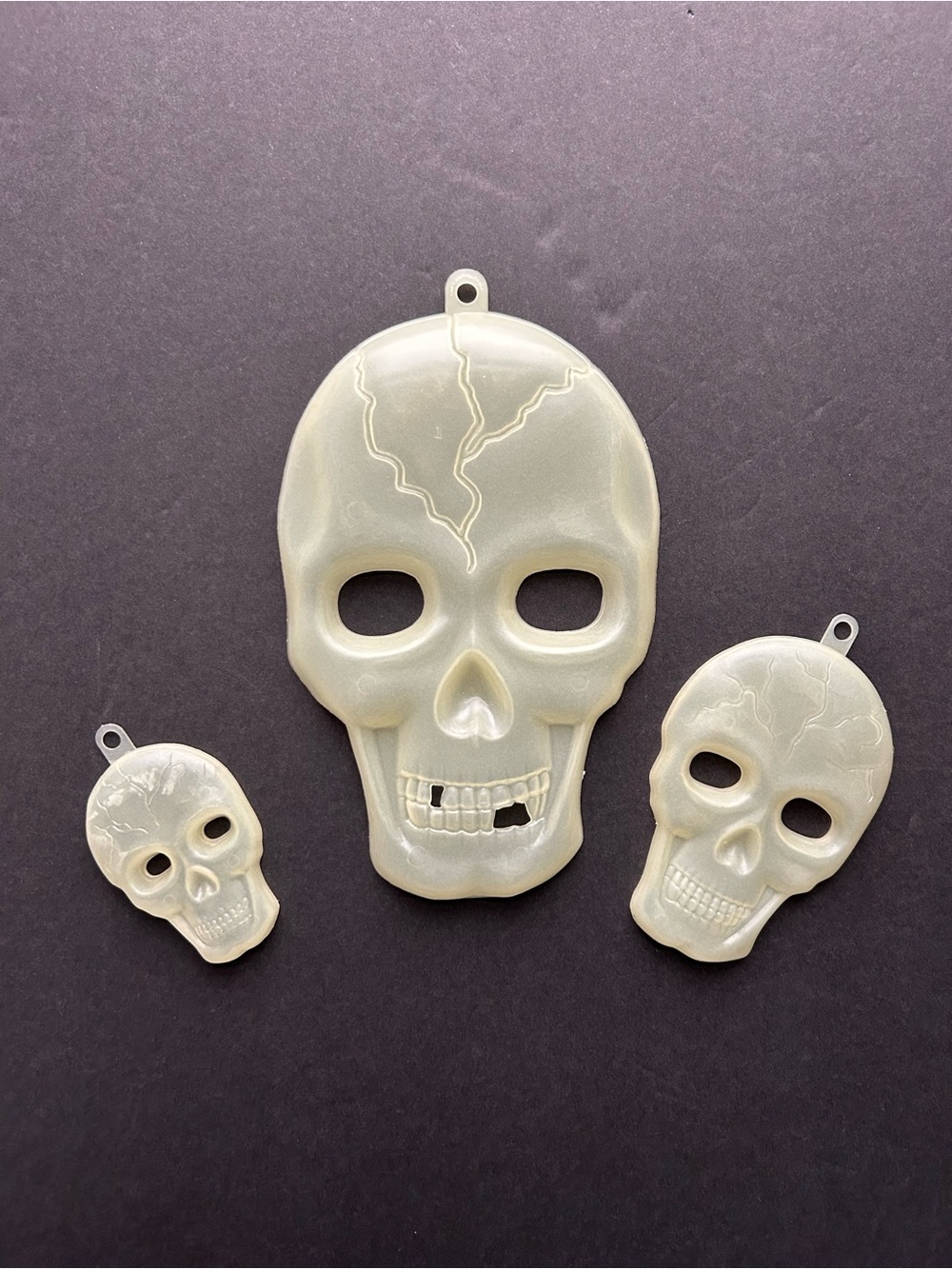 Vintage Halloween Glow in the Dark Skeleton Faces